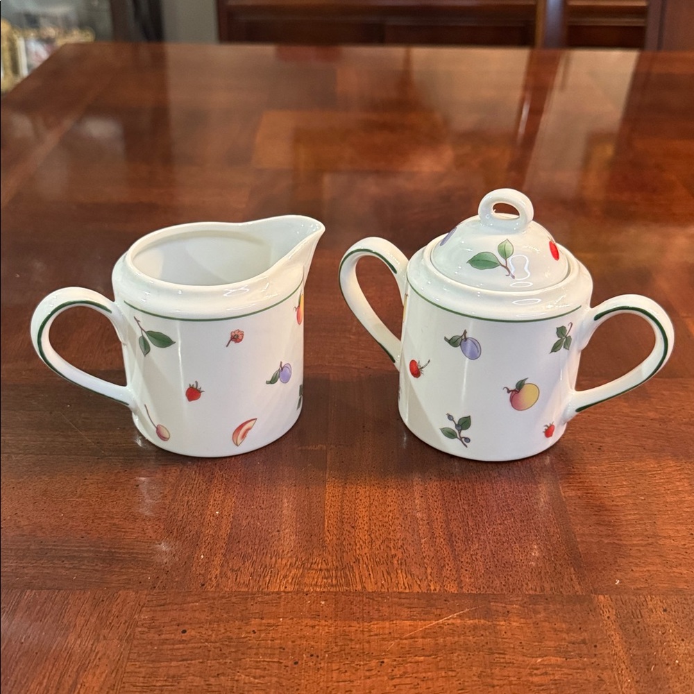 Ambrosia Porcelain by Shafford Dinnerware Creamer and Sugar Bowl with Lid